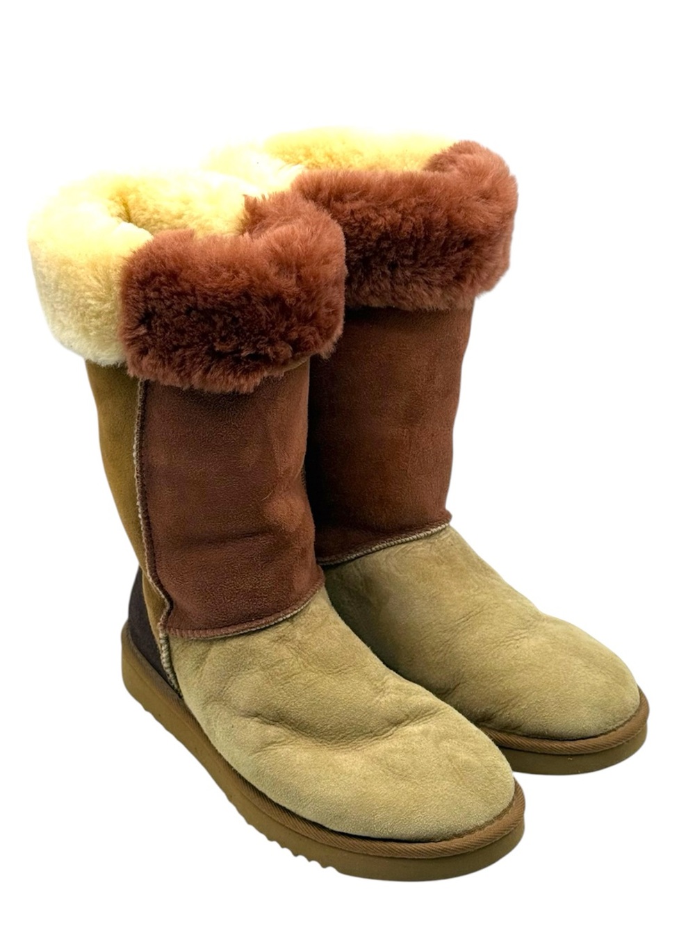 Ugg Australia Classic Tall Boot 5818 Brown Colorblock Patchwork Vintage 2000s